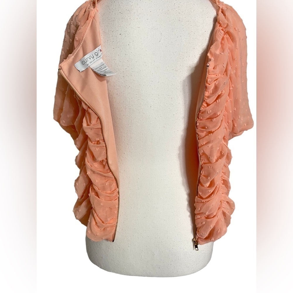 Curvy Girl by Ashley Stewart Orange Ruched Crop Top - Picture 7 of 13
